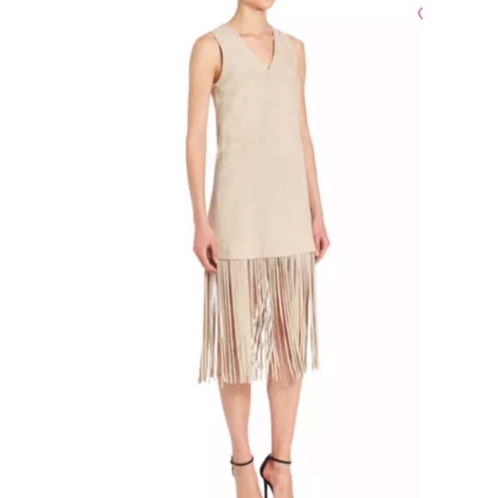 Theperfext Suede Lucy fringe Gem dress sz M